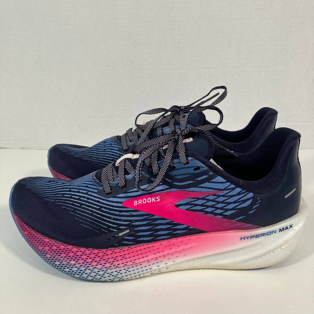 Brooks Women’s Hyperion Max Lace-up Mesh Running Shoes Blue Pink NO INSOLES